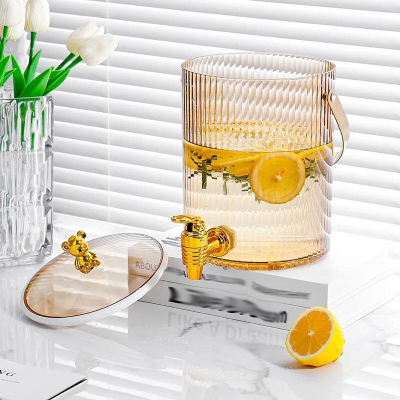Cold Water Kettle Household Light Luxury with Tap Thickened Large Capacity Beverage Barrel High Temperature Resistant Barr