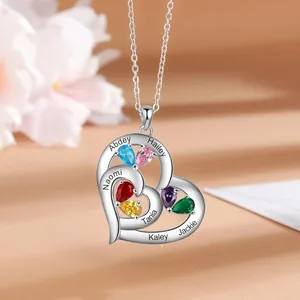 For Amazon Hot S925 Sterling Silver Women's Fashion Pendant Necklace with Zircon Custom Figure Sample Processing Mother's Day