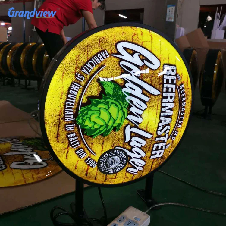 Запираемая и антикоррозийная выставочная напольная реклама наружная Водонепроницаемая алюминиевая панель рекламный щит Круглый Круг Лайтбокс