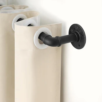 Wholesale U Shaped Telescopic Extendable Adjustable Bathroom Shower Rust Resistant Metal Industrial Style Curtain Pole Rod Set
