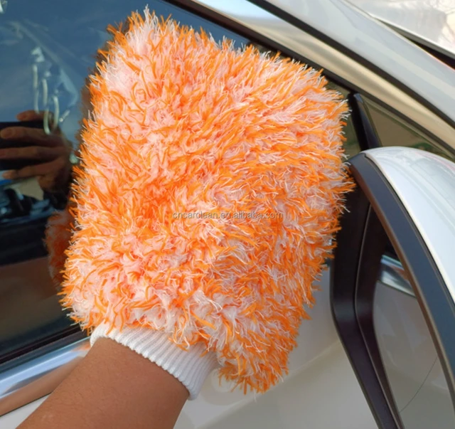 Custom Super Soft Long High Pile Microfiber Car Wash Mitt High Detailing Glove