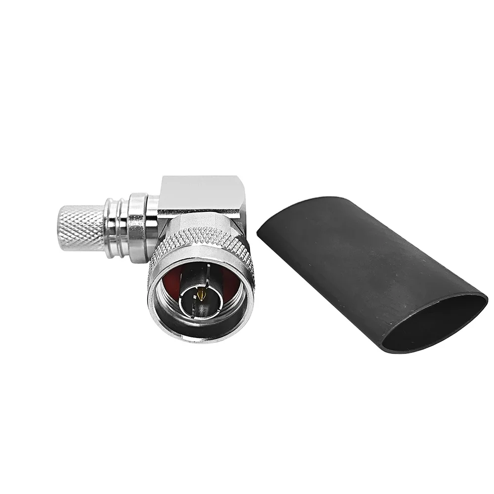 N Male Connector Right Angle Plug for RG8 LMR400 RF Coaxial Cable 50 Ohm N Male Crimp Type Connector