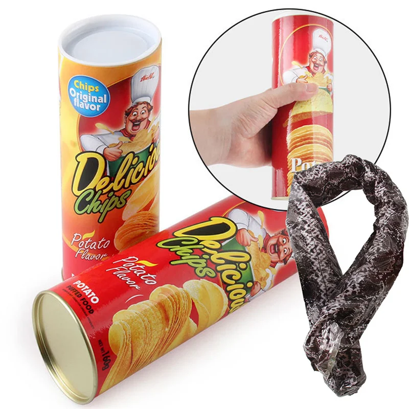 Broma De Serpiente En Lata Con Patatas Fritas - Juguete Sorpresa Para Halloween Y Fiestas, Serpiente Realista De 133 Cm