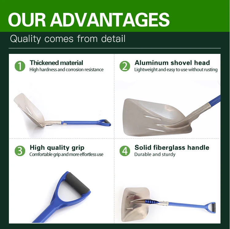 product hot sales farming tools snow aluminum spade shovel with fiberglass handle-4