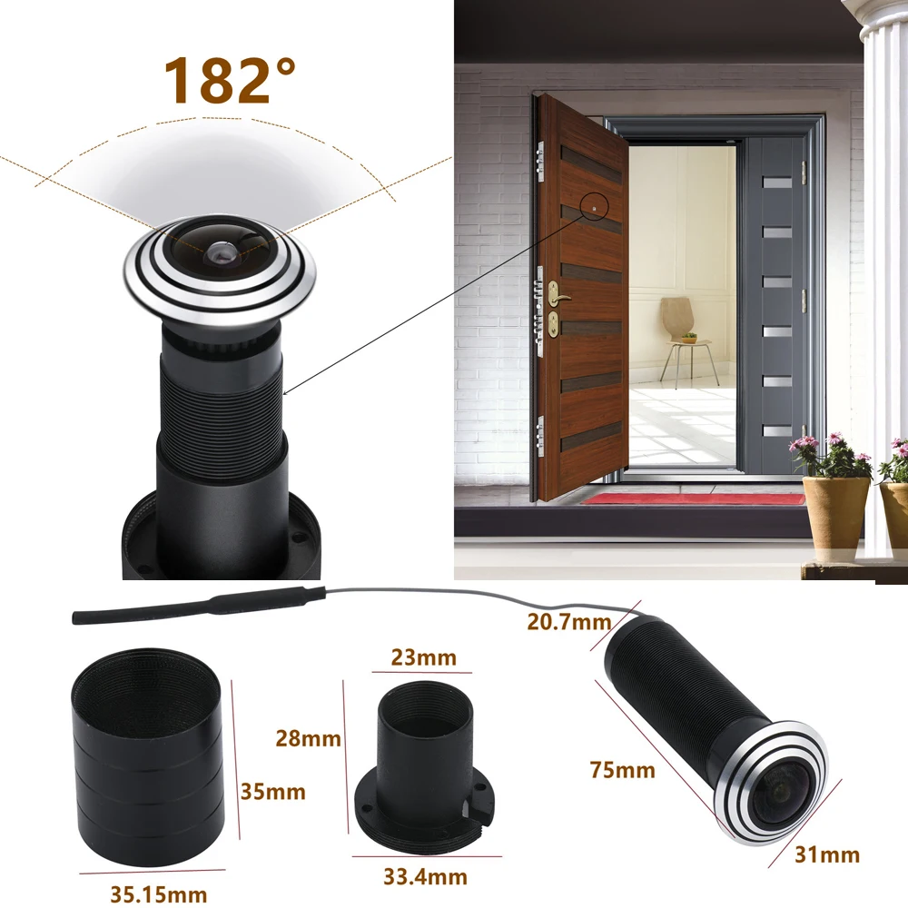 Wifi Door Eye Hole Home 1080P 1.70mm Wide Angle FishEye Lens Network Peephole Door IP Camera Audio P2P HQCAM Small Wireless