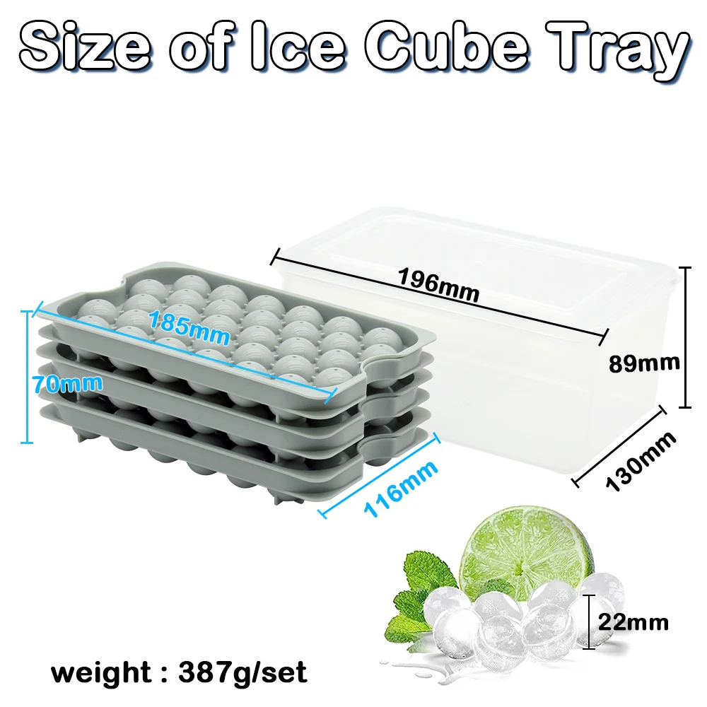 Bpa Free Sphere Ice Mold Tray Flexible Whiskey Ice Ball Maker Round Ice