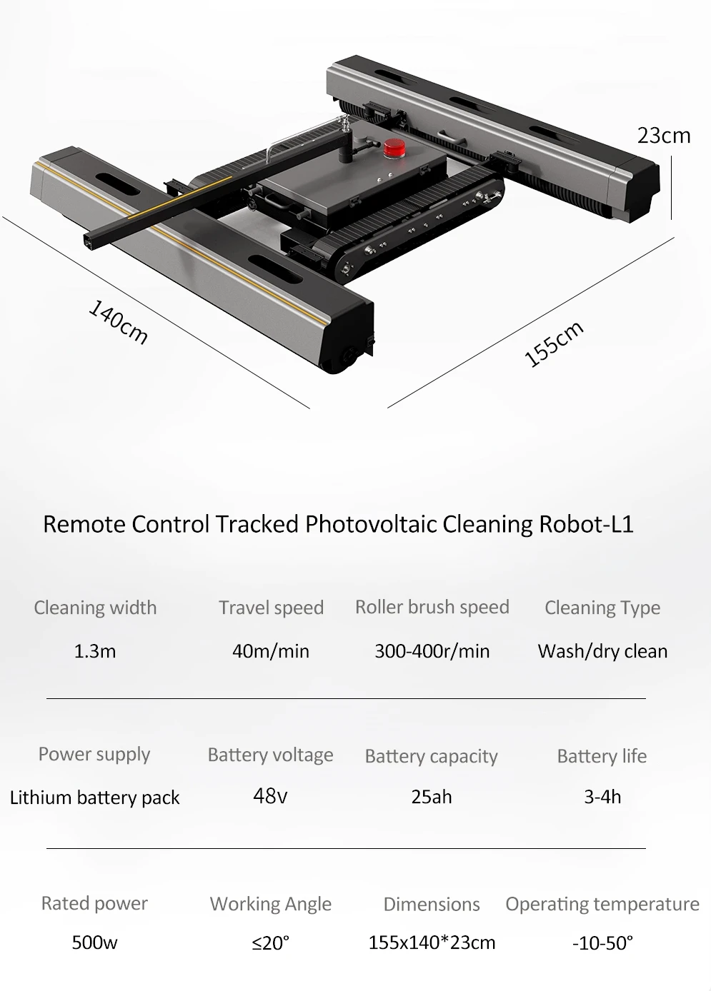 Remote Solar Panel Cleaning Robot Machine for Solar Energy System ...