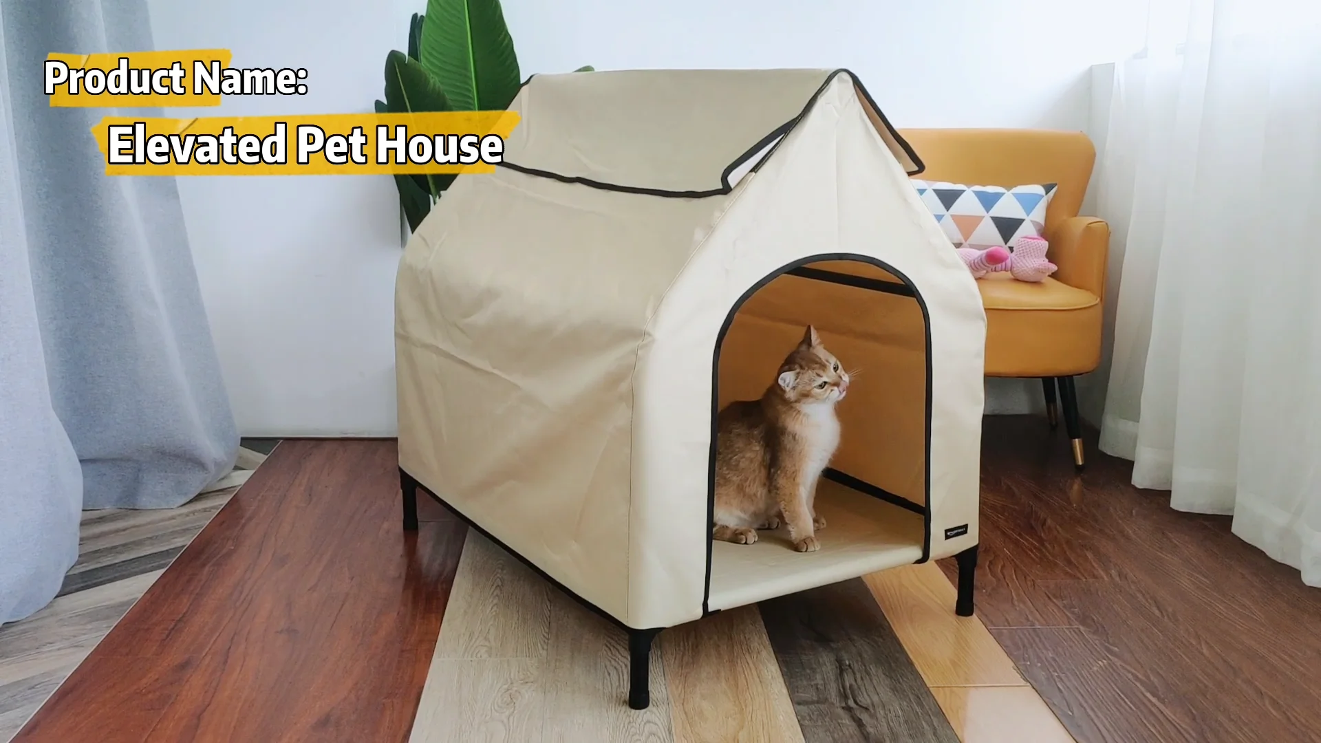 Outdoor Portable Elevated Wrought Iron Pet Dog Bed Covers Waterproof