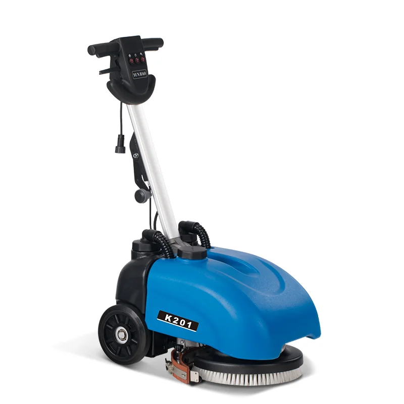 Blue Color  T201 Small Size 13 Inch Brush Automatic Hand Held Electric New Design Industrial Compact Floor Scrubber With Cable