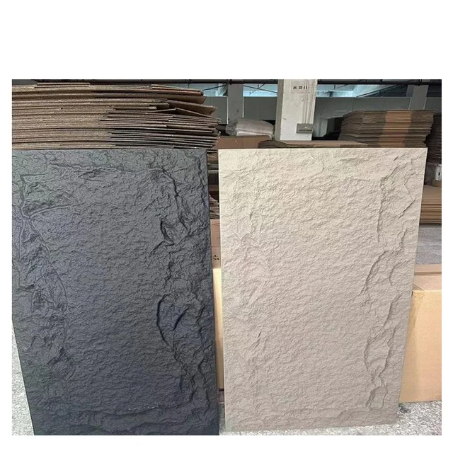 Pu Stone Panel Easy Installation Mushroom Stone Artificial Faux Polyurethane Panel Feather Rock Split Castles Stone Panel