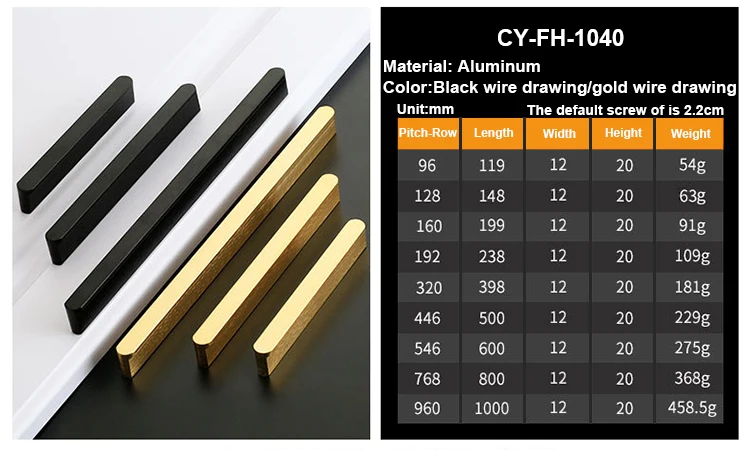 Furniture Handle Aluminum Wardrobe Handles Kitchen Cabinets Pulls OEM Drawer Pulls Handles