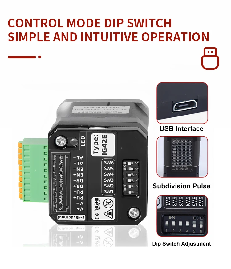 40 t812 20 48mm integrated fixed axis motor 225v 25a 18  nema17 closed loop motor-6