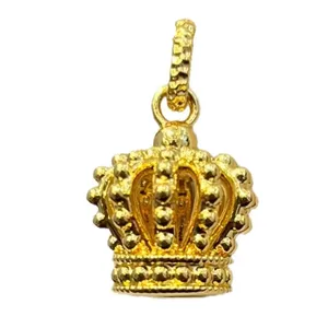 Modern Trendy 18K Gold Strand Crown Pendant for Women Versatile Romantic Party Gift for Goddess Festival