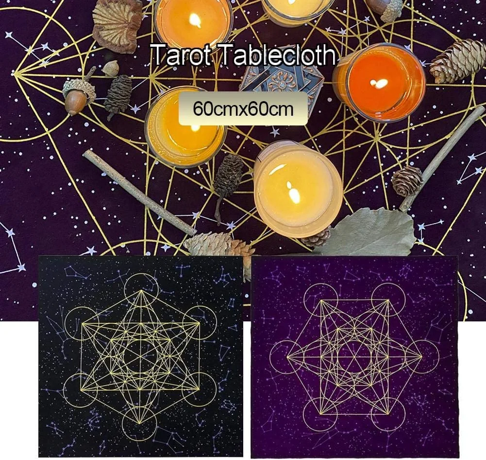 Tailai Tarot Card Divination Tablecloth Altar Cloth Pentacle Astrology for Tarot Enthusiasts Psychologists Board Game Cloth