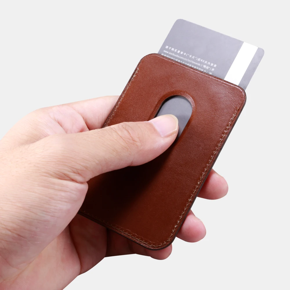 New Design Customized Credit Card Holder Business Wallet Brown Case Pocket Travel Fashion Gift for Vintage Leather Card Bag