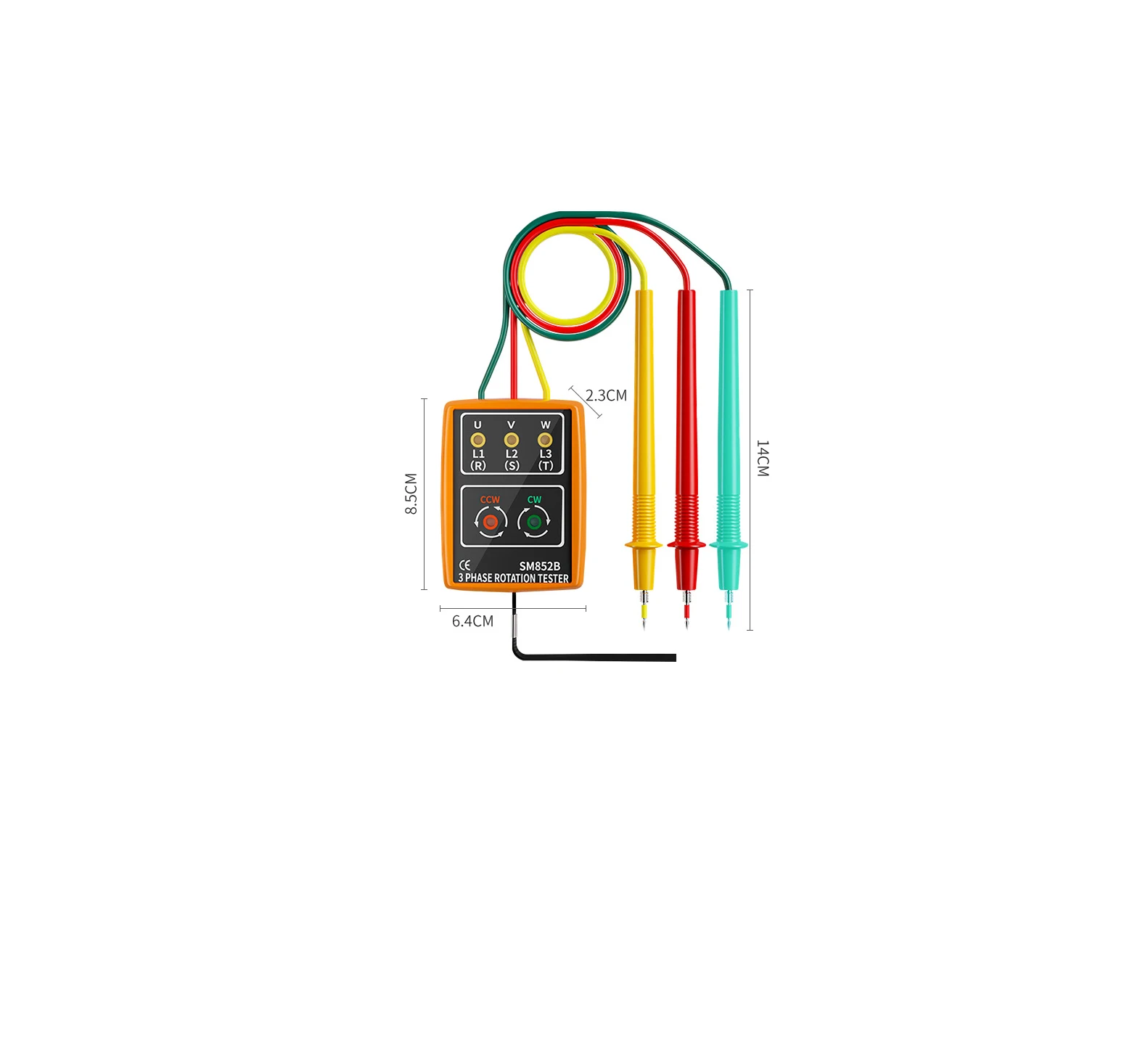 Rotation Tester 3 Phase Digital Phase Indicator Detector Sequence Meter ...