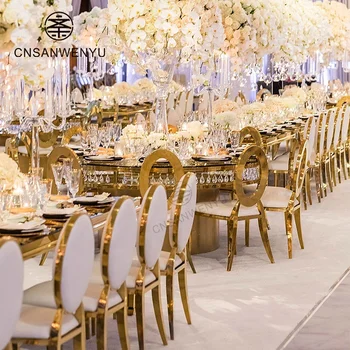 Party Outdoor Wedding Event Banquet Wedding Gold O Back Chairs Luxury Chairs For Wedding Reception