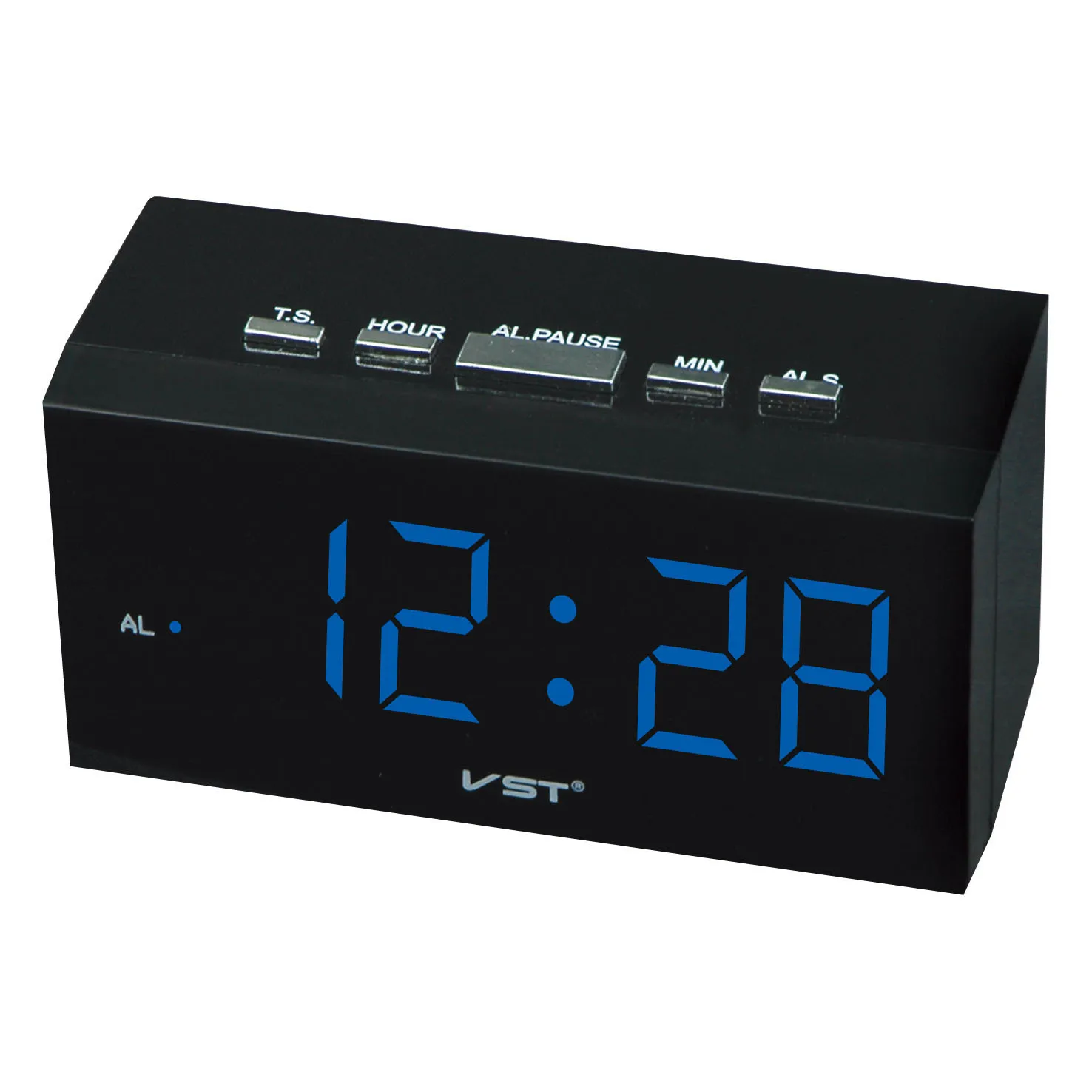 Plug-In Rectangular LED Digital Clock Colorful Number Display Alarm Clock with Electronic Movement and Projection Function
