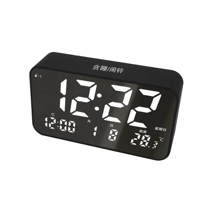 Smart Desk Clock 6 Inch Led Digital Display Voice Control With Talking