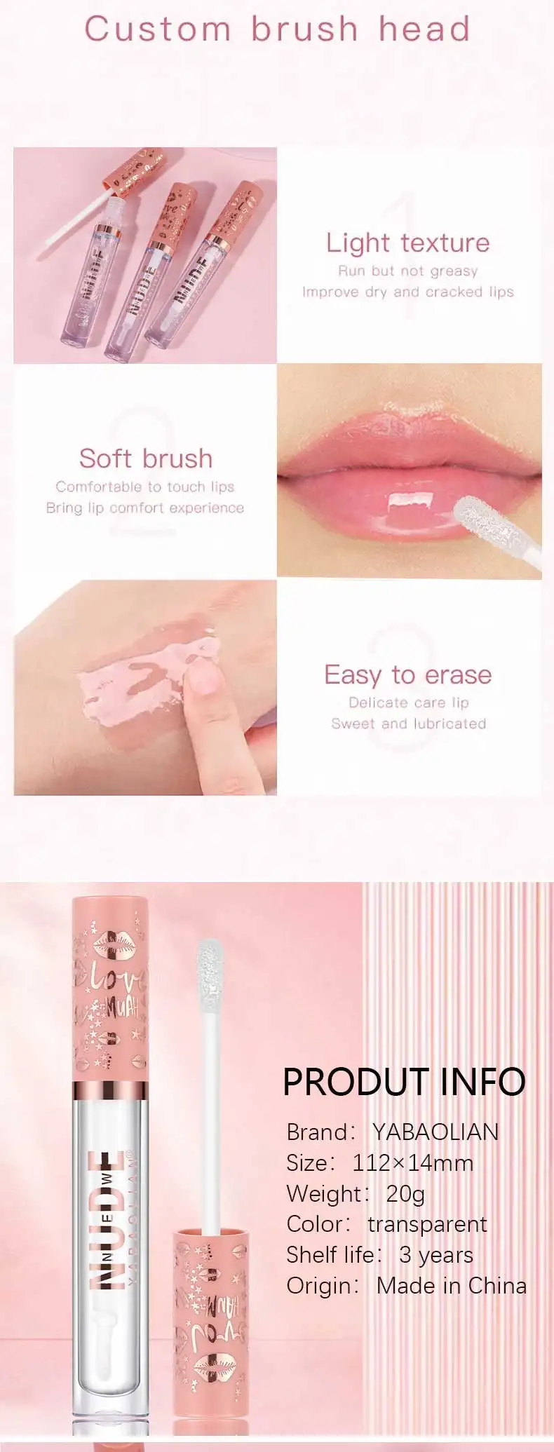 Wholesale Low Quantity And High Quality Lip Gloss Seasoning Oil Own