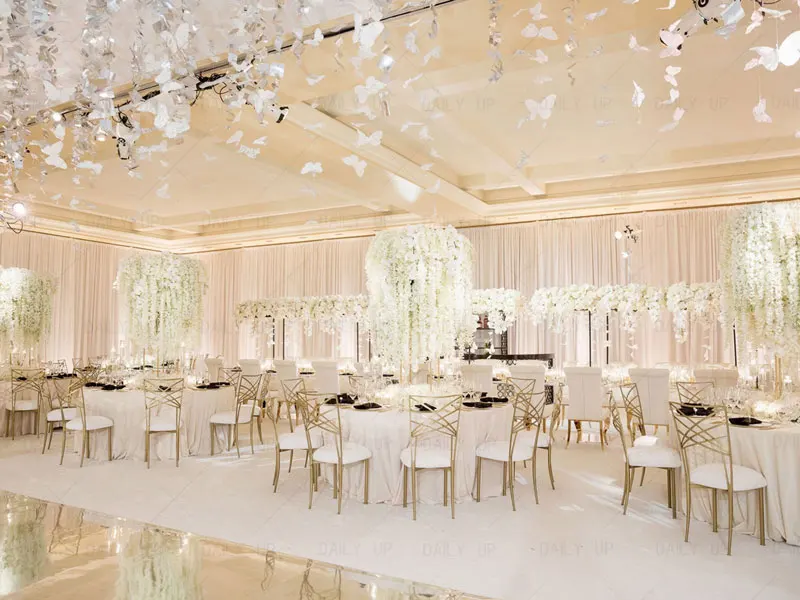 Cross Back Chiavari Chameleon Chair For Wedding Stackable Luxury Hotel Banquet Dining Chair For Wedding event