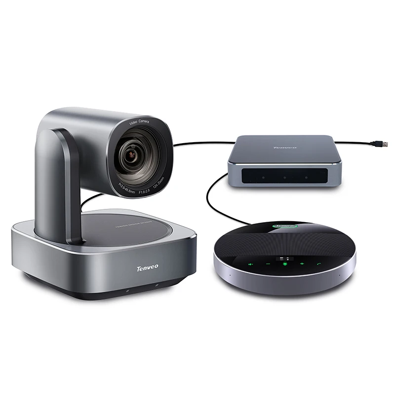 All in One Solution 4K UHD Video Conference System Conference Kits 4K 12x Optical Zoom Camera Bt Speakerphones for Zoom Meeting