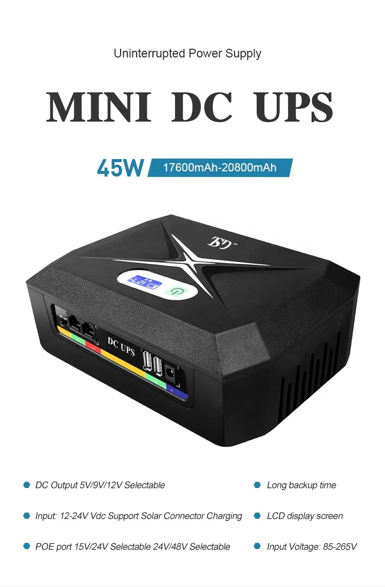 Новое поступление, мини-ИБП с постоянным током 5 В, 9 В, 12 В, источник бесперебойного питания POE LAN 15 В, 24 В, 48 В для домашнего Wi-Fi маршрутизатора, модема, системы видеонаблюдения