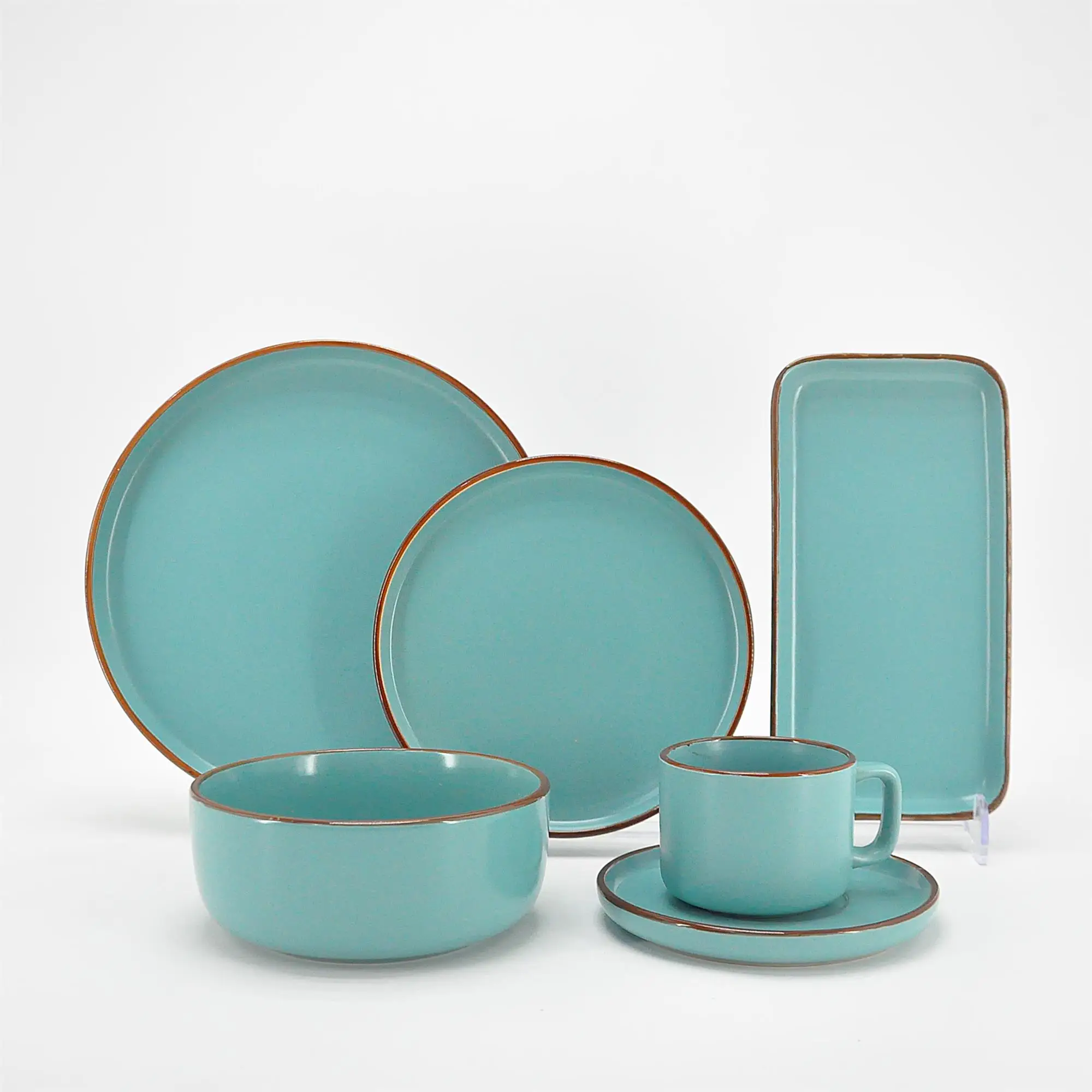 32 Piece Sample Available New Design Color Glzaed 32 Pcs Ceramic Dinnerware Dinner Bowl and Plate Set Tableware Ceramic
