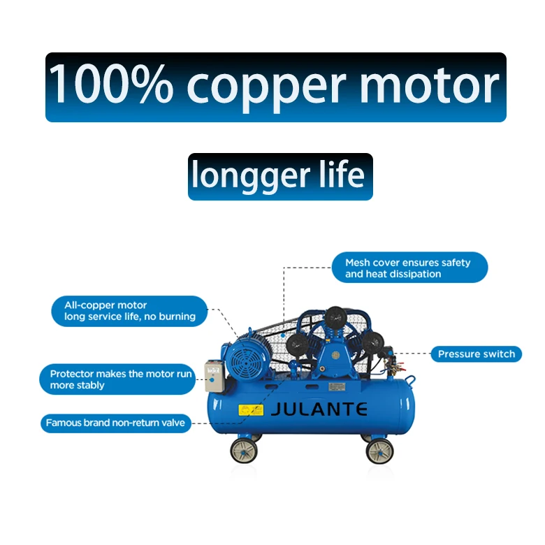 Piston Air Compressors 1hp 1.5hp 2hp 3hp 4hp 50l 70l 90l 100l 8bar Belt ...