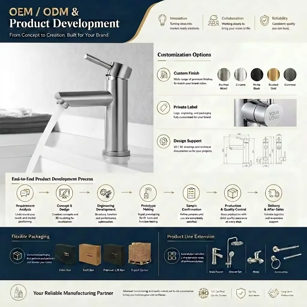 Deck Mounted Mixer Tap Production Process SUS304 basin faucet manufacturing and quality control