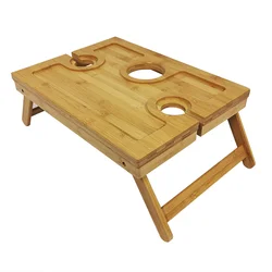 nice looking bamboo picnic table with removable tray