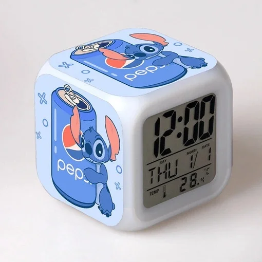 new cartoon stitch alarm clock lady