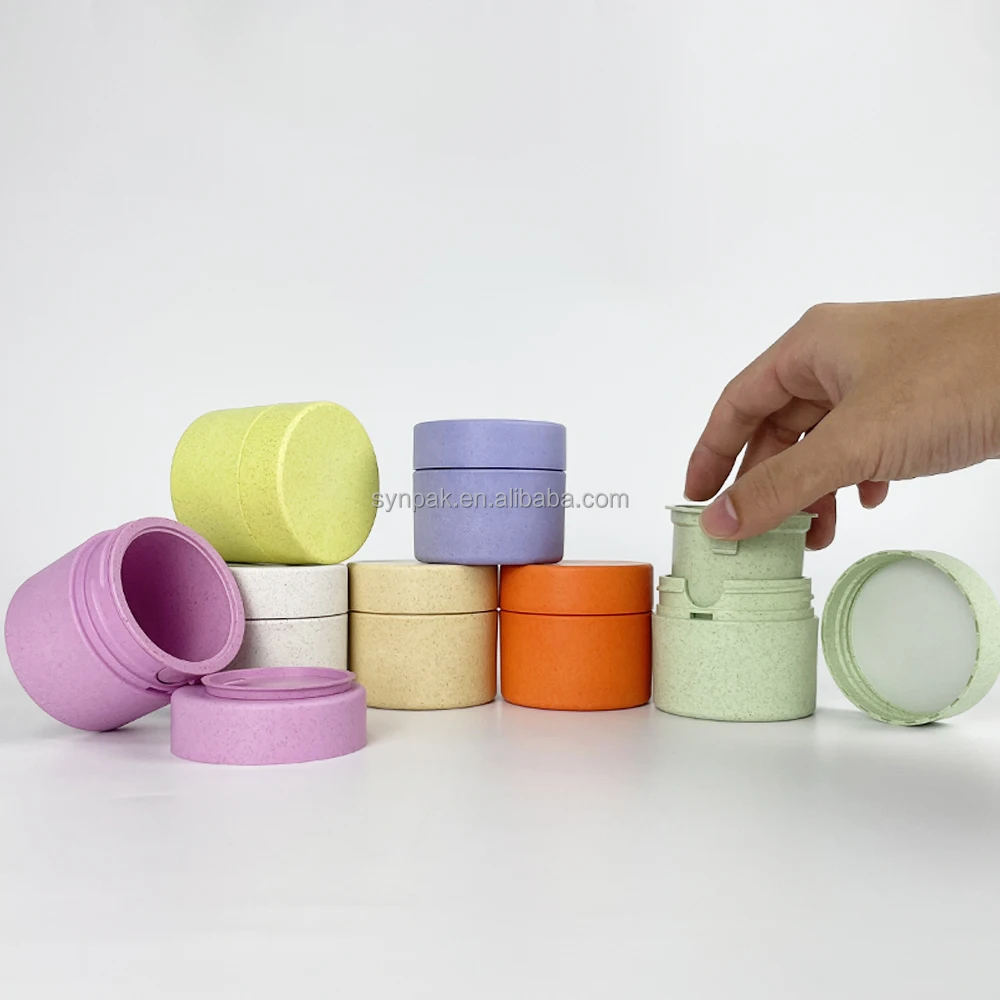 50ml Wheat Straw Material Environment Cosmetics Container Protection Simple Fashionable Refillable Lotion Face Cream Jars