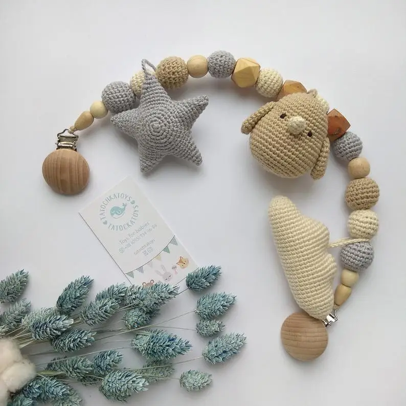 Knitted Cotton Handmade Crochet Birds Baby Sensory For Baby Pram