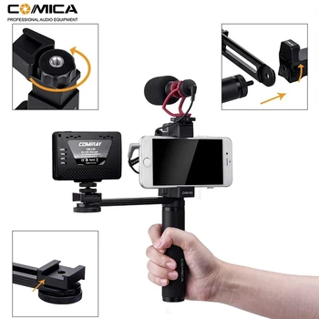 Comica CVM-R3 Smartphone Video Rig Hand Grip Handle Stabilizer Kit Compatible With Microphone for IPhone/Samsung/Huawei detail image