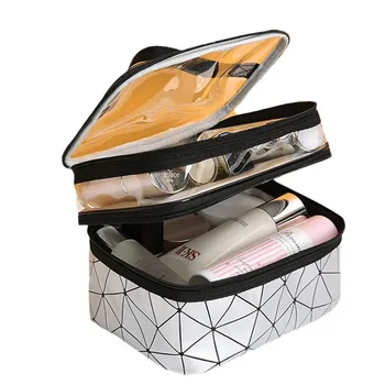 Double-layer Cosmetic Bag Large Capacity Internet Popular Multi-functional Multi-layer Women's Portable Travel Skincare Storage