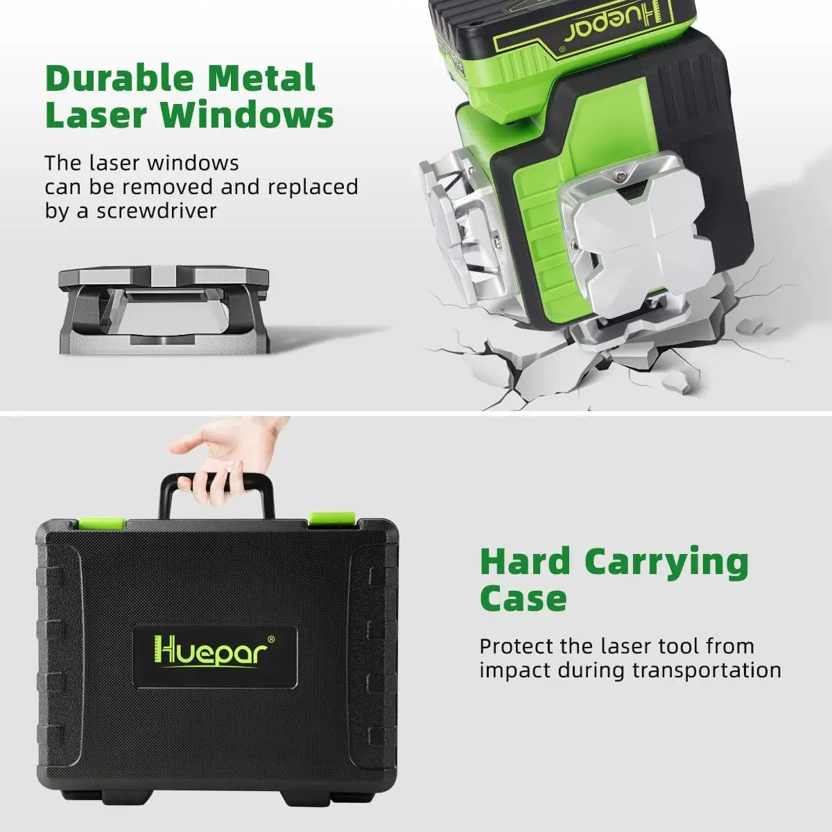 Huepar 3D Laser Levels P03DG 12 Line Green Laser Level