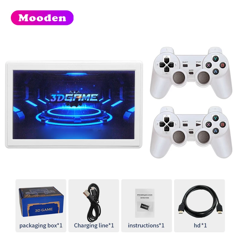 S XP18 Flat Screen Game Console 7 Inch Screen TV 64GB 10000 Games Retro Video Game Console for PS1 PSP Kid Gift