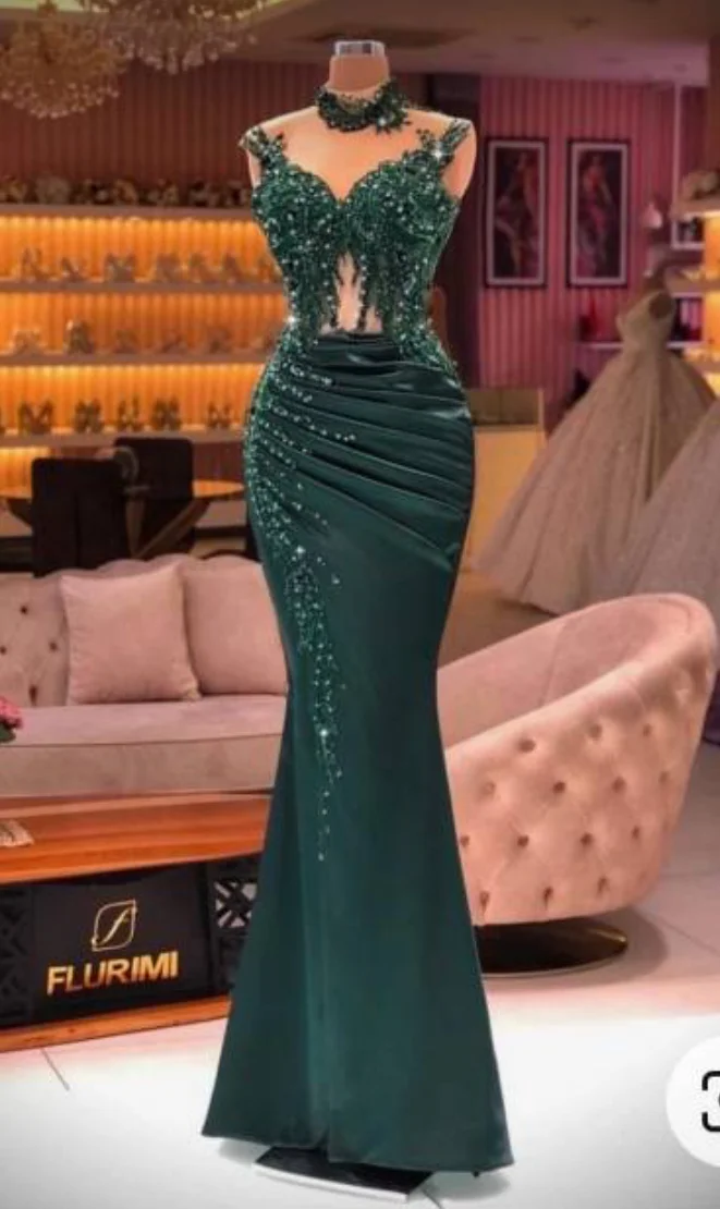 african prom dresses 2024 Evening Gown Extravagant African Dresses Luxury African Women Plus Size Evening Dresses 2024 Beaidng Applique Mermaid Prom Dress Long Sleeves Special Occasion Reception Gowns