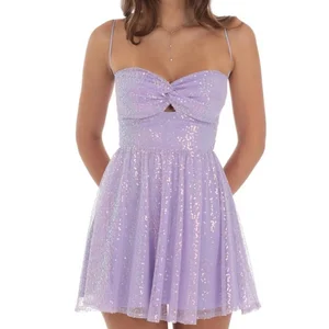 Factory Customized Fashionable Sexy A-Line Short Skirt  Adjustable Camisole Mini Dress Sequin Woven Plain Eco-Friendly