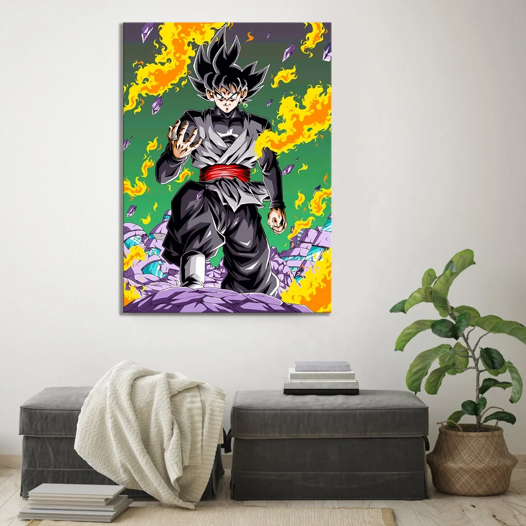 Arte de parede em tela estilo nórdico Dragon Ball Z Goku Anime pôster de  pintura moderna desenho de desenho fotos modulares para quarto de crianças,  Bo946, 24x32inx1pcs