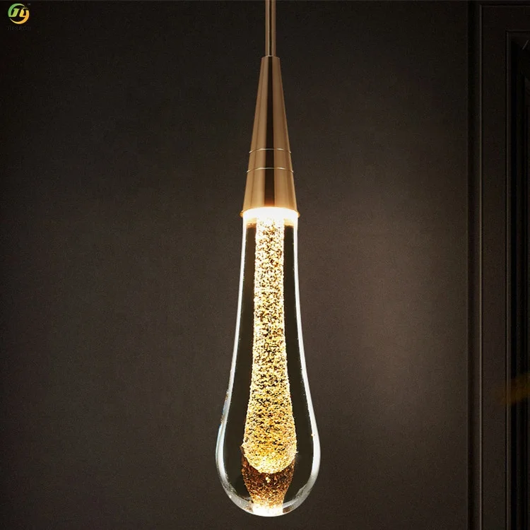 Contemporary Modern Crystal Pendant Light Custom Bedroom Living Room Villa Hotel Lobby Staircase Water Drop Style Bulb Light
