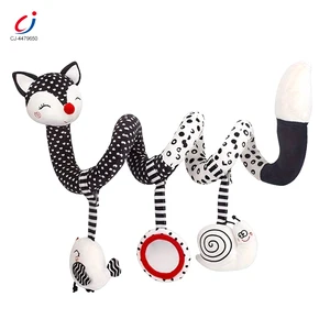 Chengji Spiral Pram Toy Baby Plush Music Cotton fox Educational Sensory Toys for Kids Activity Spiral Crib