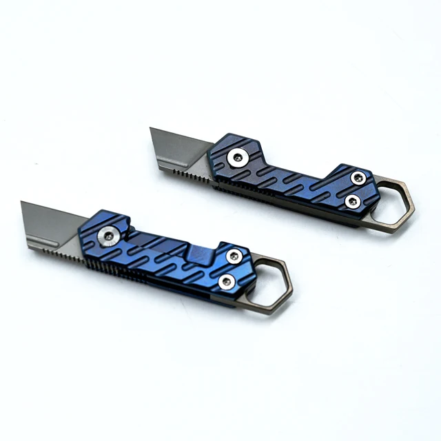 Aus8 Stainless Steel Sharp Blade Gr5 Titanium Handle Edc Side Locking