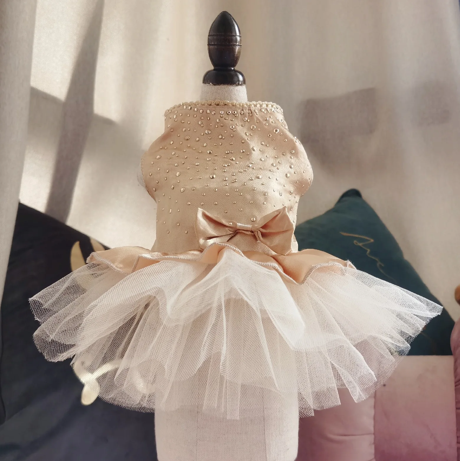 green emerald velvet dress Designer Handmade "Scarlett" Dog Party Dress | Poshdoglife.com