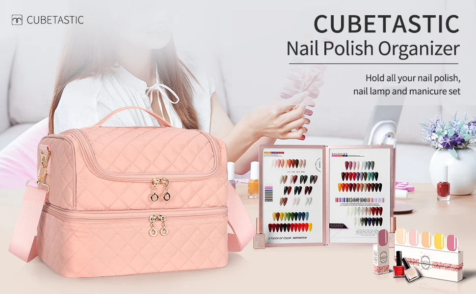 Relavel Nail Polish Organizer Case Holds 45 Nail Polish Bottles Nail