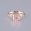 Anillo de moissanita de plata 925.