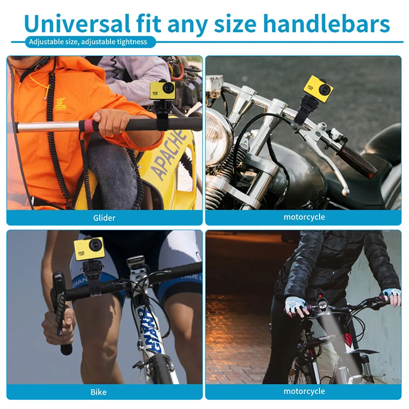 Разъемные 360 Вращающийся Универсальный составляет 15-45 рабочих дней мм руль мотоцикла велосипеда кронштейн лампы и спортивной камеры держатель для 1-2 дюйма фонарик