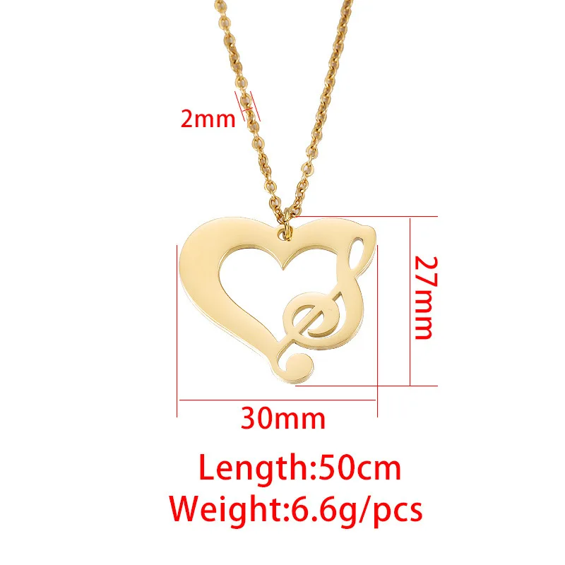 Music Heart Pendant Necklace