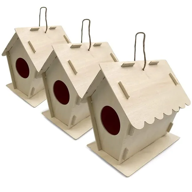 10-piece Birdhouse Kit Wooden Birdhouse Unfinished Wooden Birdhouse ...